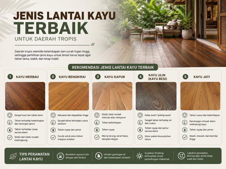 Mengenal Berbagai Jenis Lantai Kayu dan Rekomendasi Terbaik untuk Daerah yang Banyak Rayap